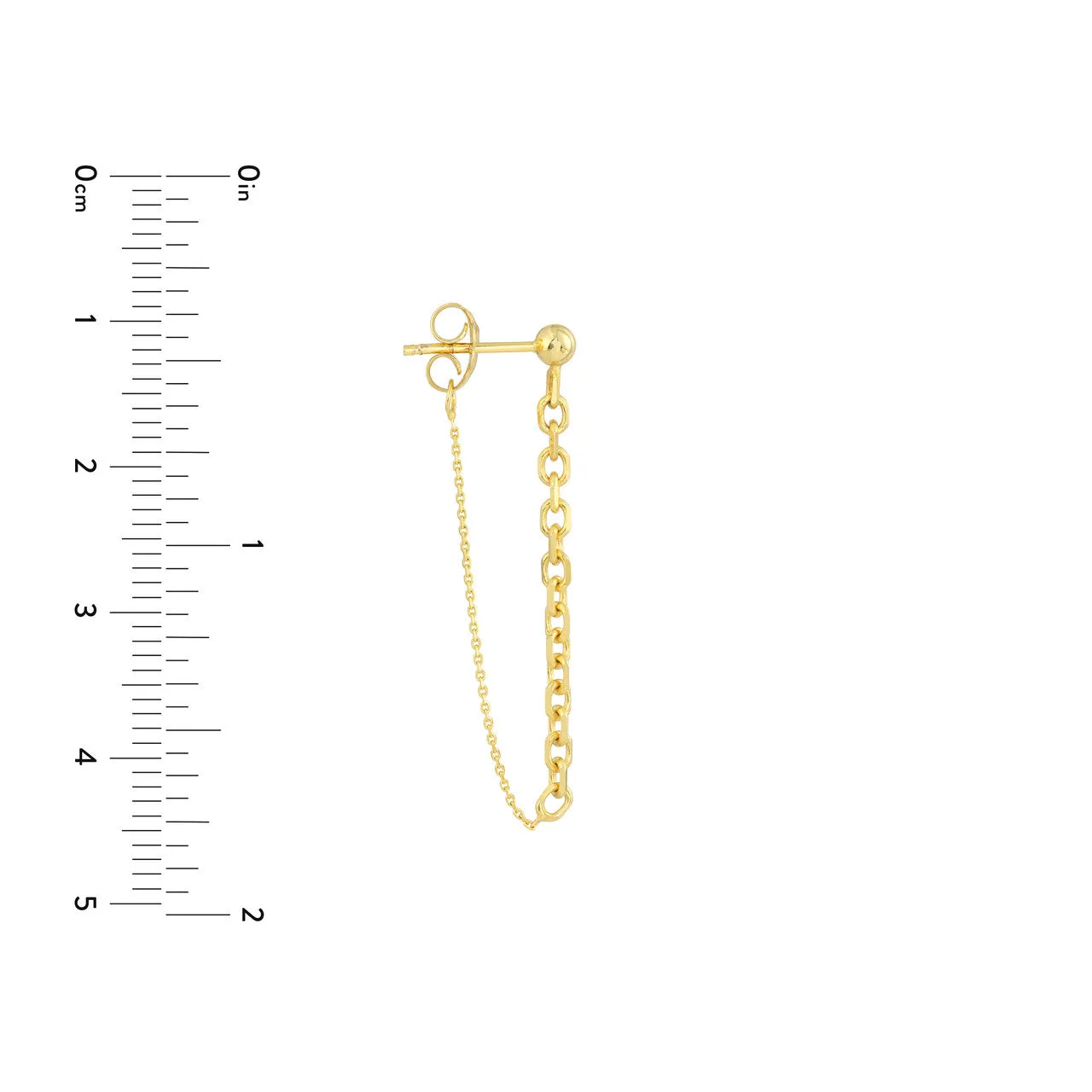 14k Yellow Gold Front to Back Chain Drape Dangle Earrings