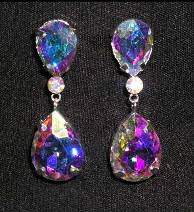 #15331AB - Large Pear Drop AB Earrings