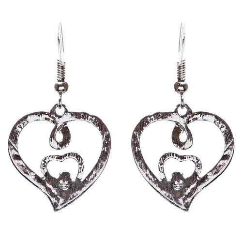 Adorable Valentine Theme Fashion Crystal Rhinestone Heart Earrings E908 Silver