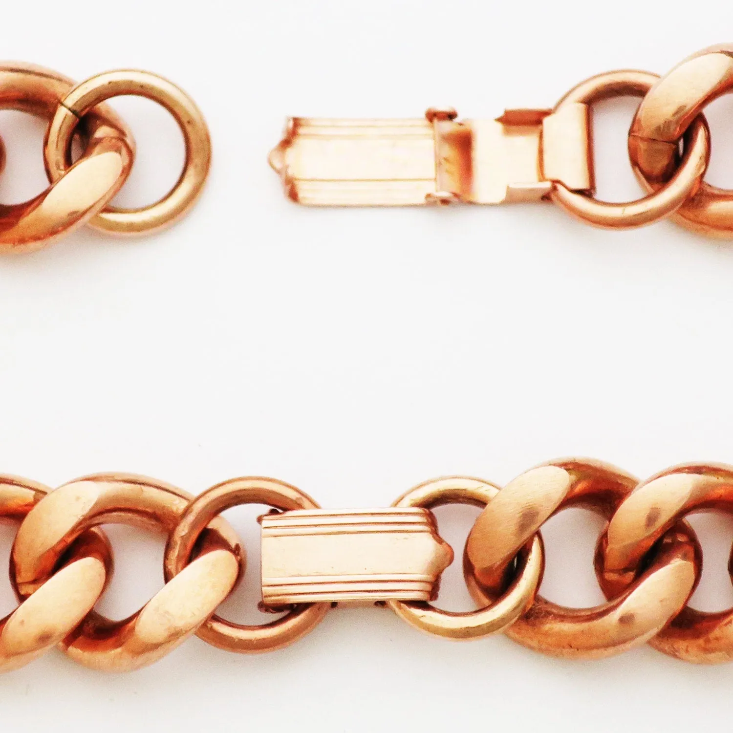 Custom Sized Copper Curb Chain Bracelet BC162M Men's Super Chunky Solid Copper Cuban Curb Chain Bracelet