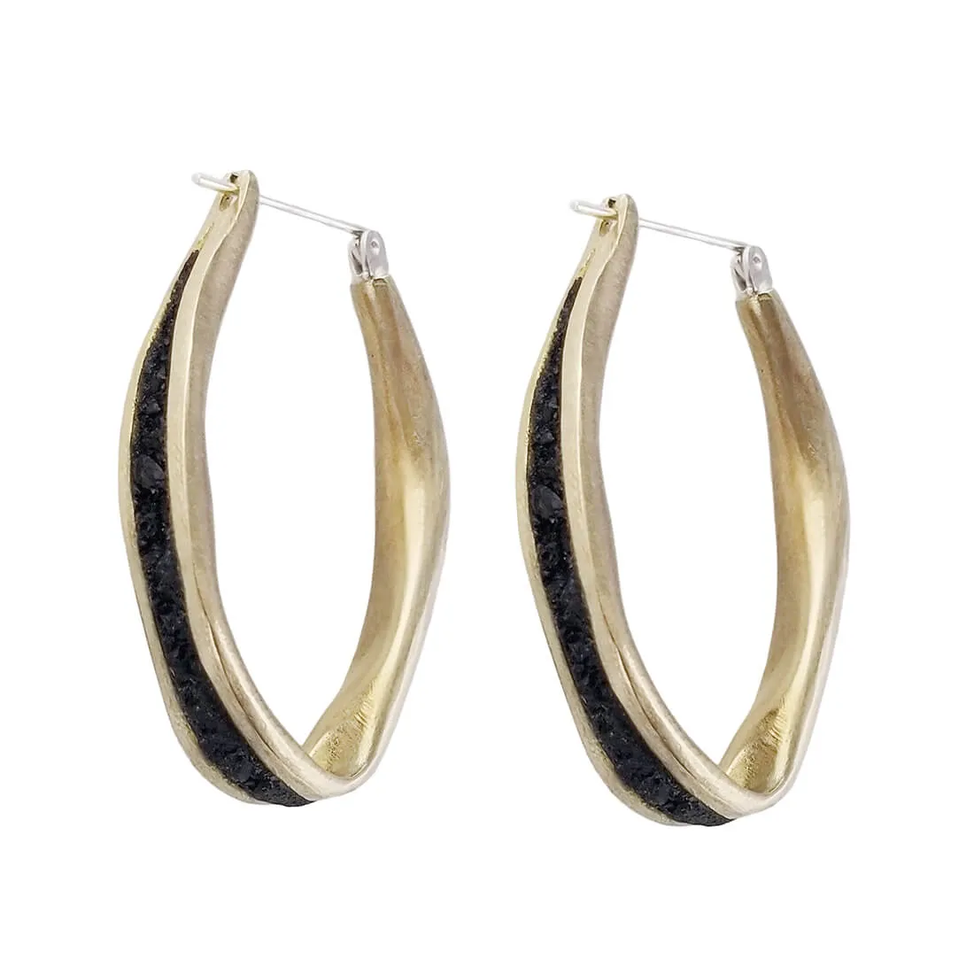 David Urso Espresso Bronze Oval Hoop Earrings