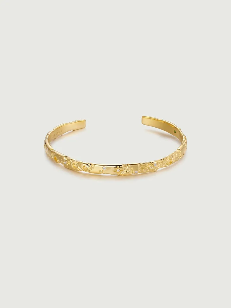 Diamond Starlit Textured Bangle