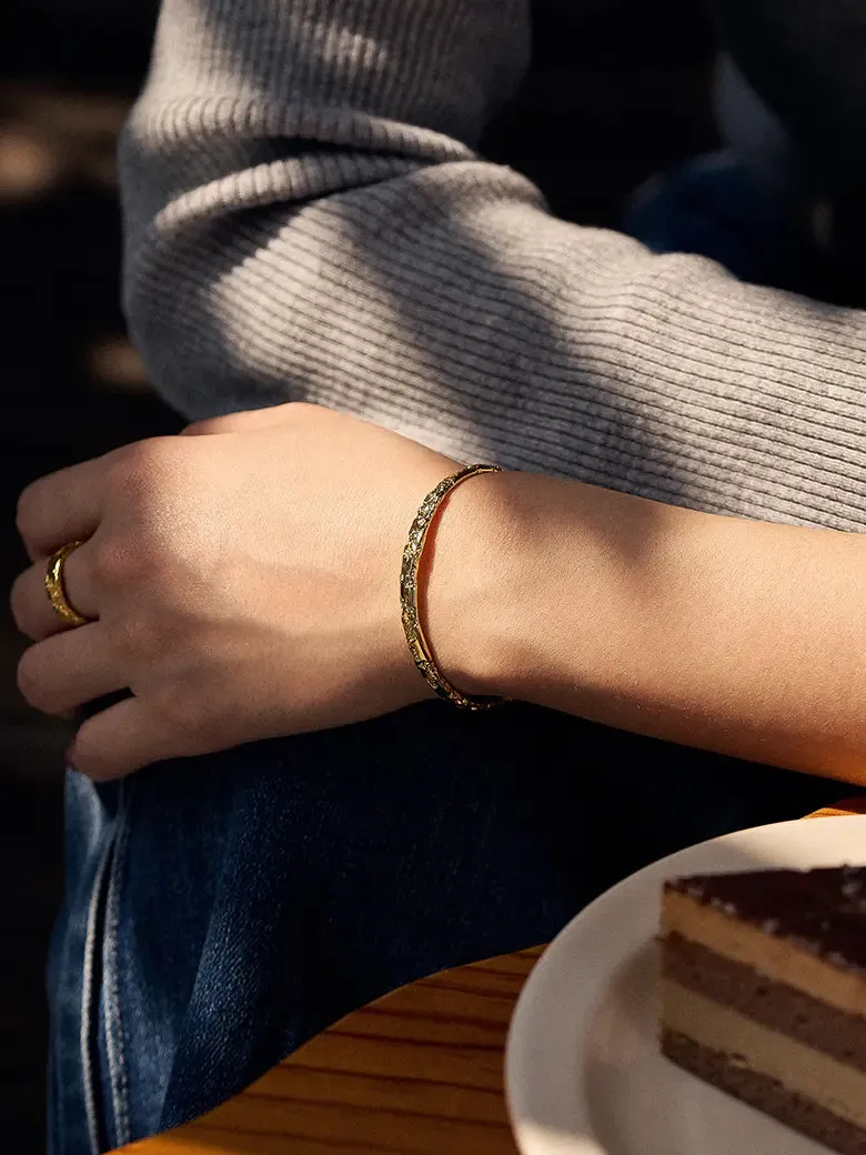 Diamond Starlit Textured Bangle