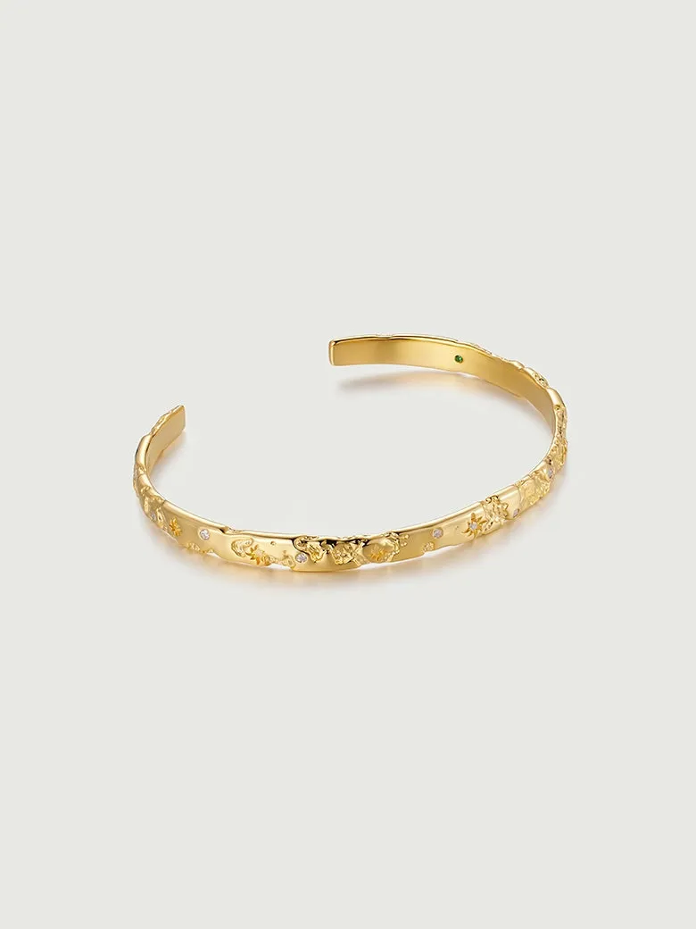 Diamond Starlit Textured Bangle