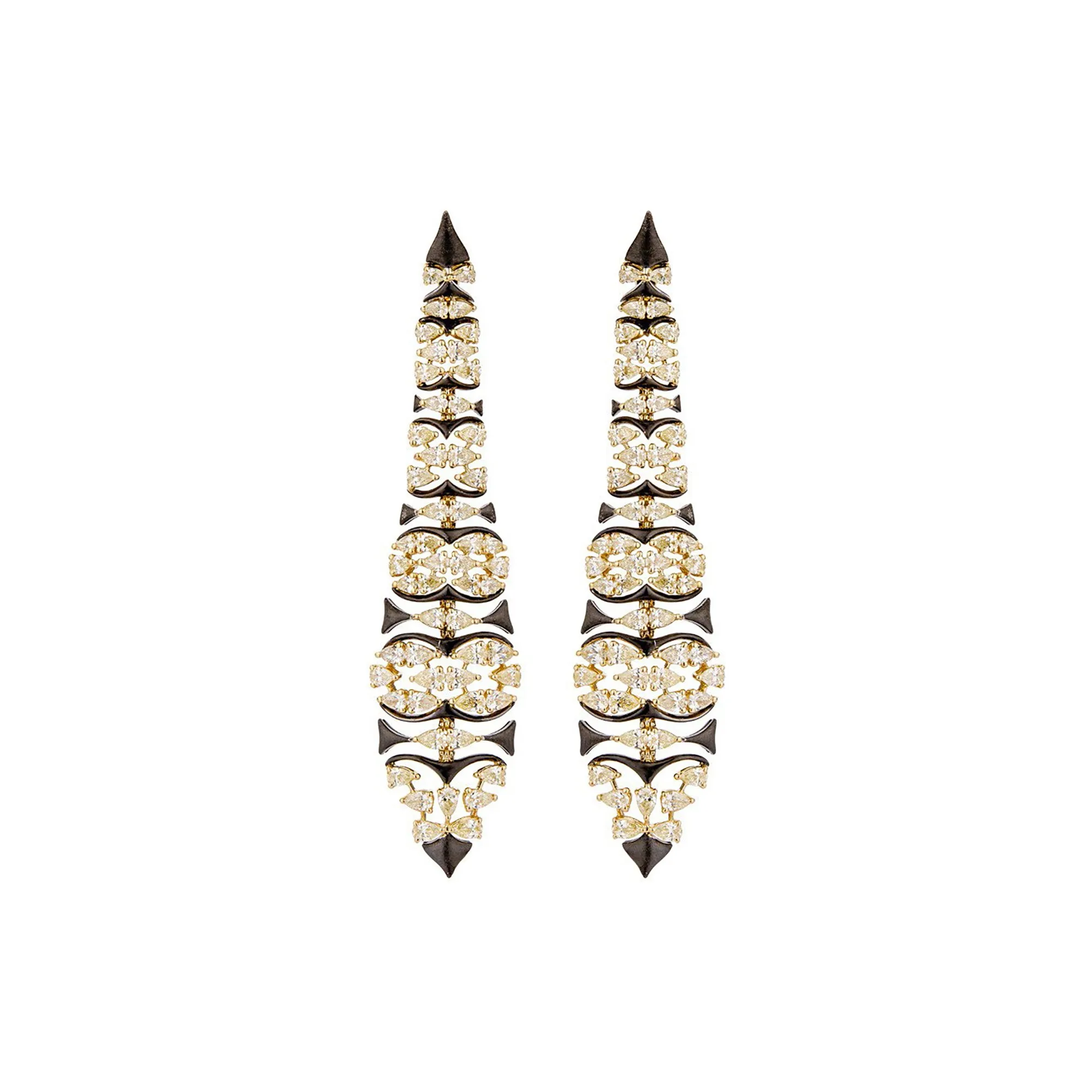 Etho Maria 10.44 CT Yellow Diamond and Platinum Elegance Dangle Earrings