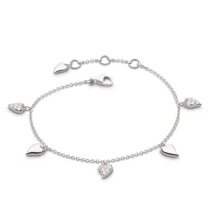 Kit Heath Desire Precious White Topaz Heart Station Bracelet