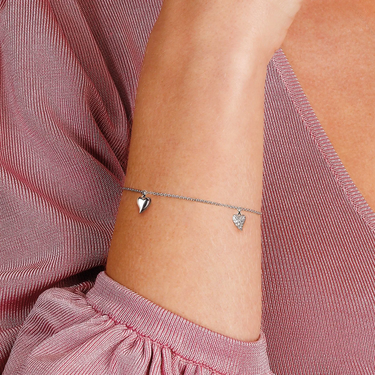 Kit Heath Desire Precious White Topaz Heart Station Bracelet