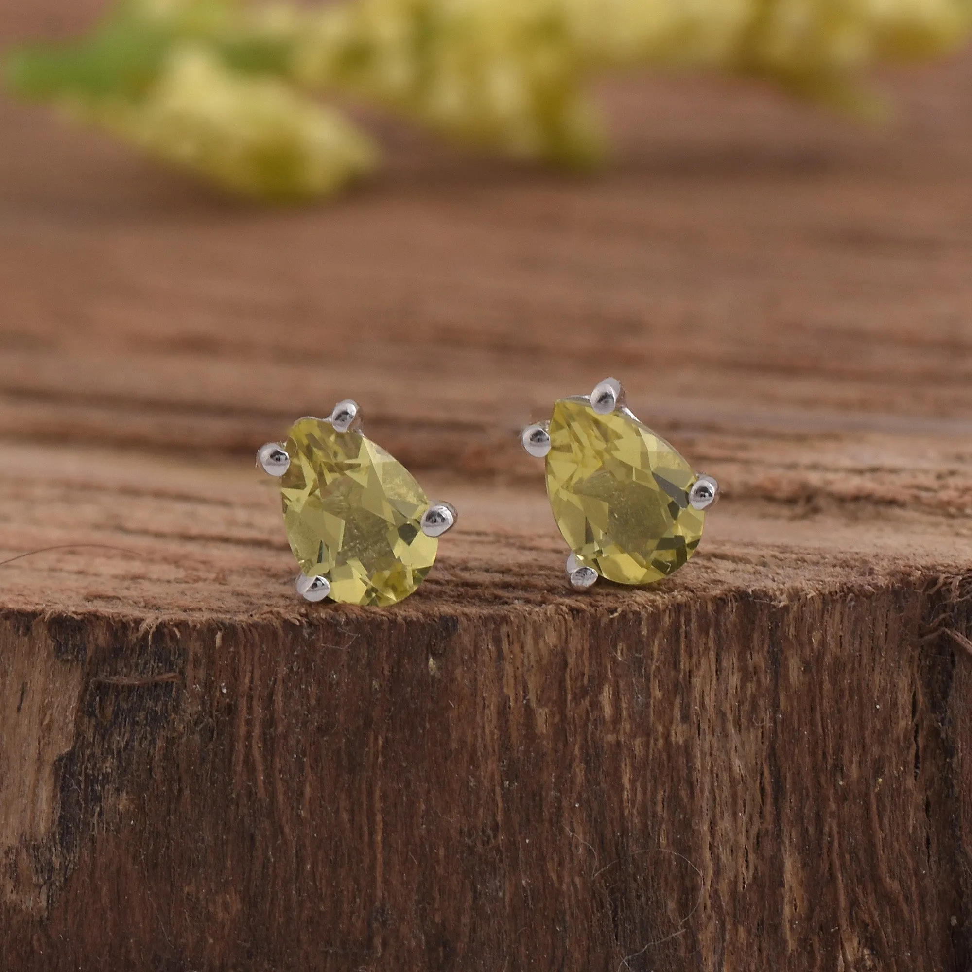 Lemon Quartz Studs