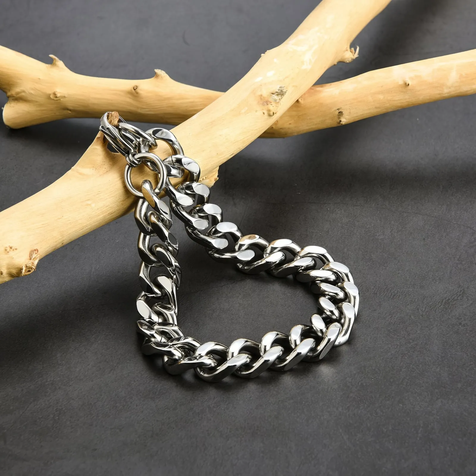 Luxurious Stainless Steel Cuban Link Chain Bracelet