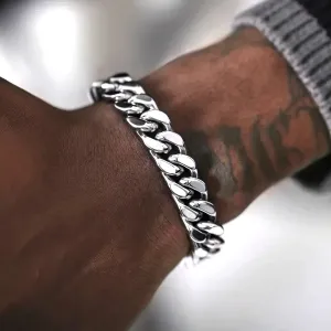 Luxurious Stainless Steel Cuban Link Chain Bracelet