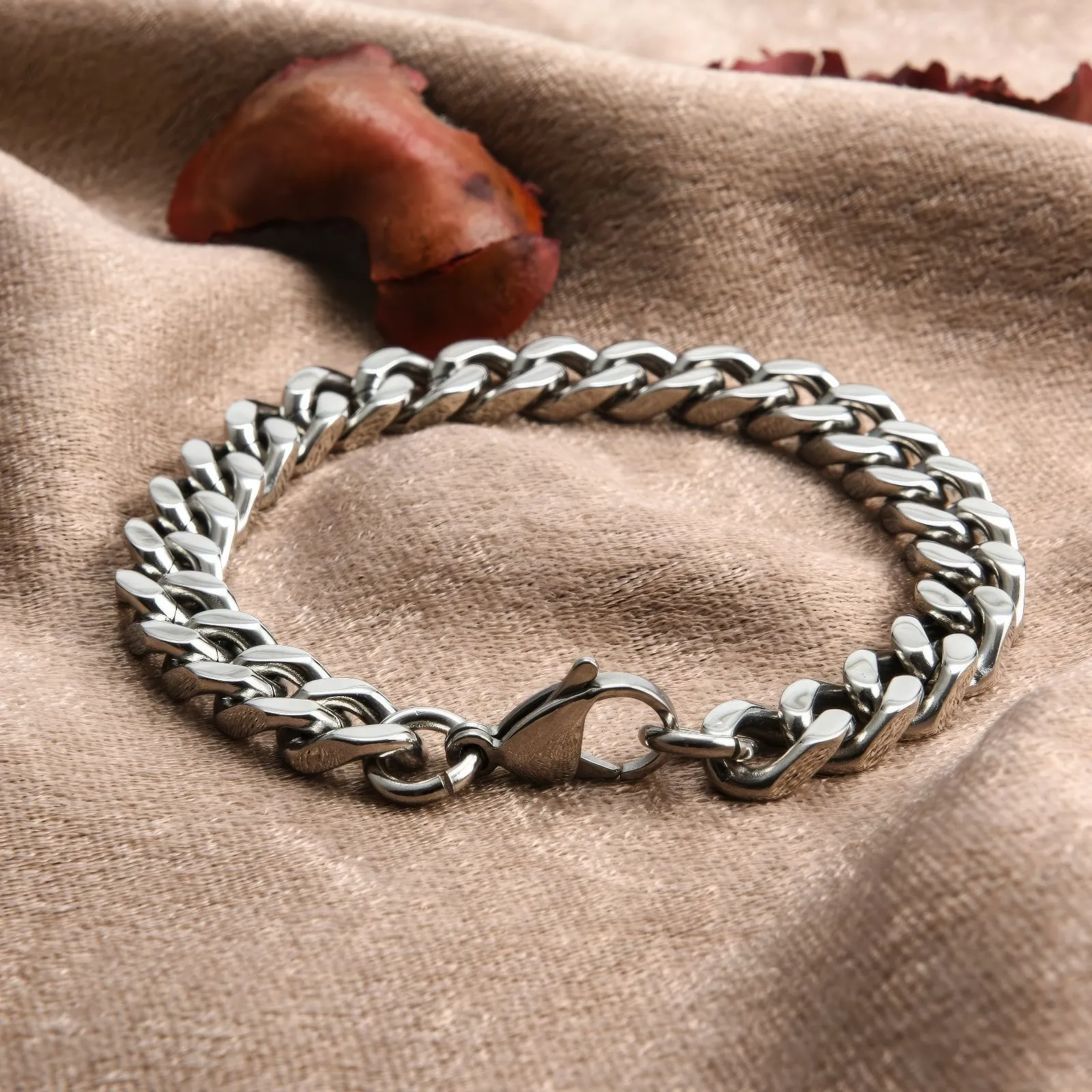 Luxurious Stainless Steel Cuban Link Chain Bracelet