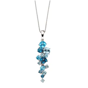 MILENA White Gold Necklace Waterfall