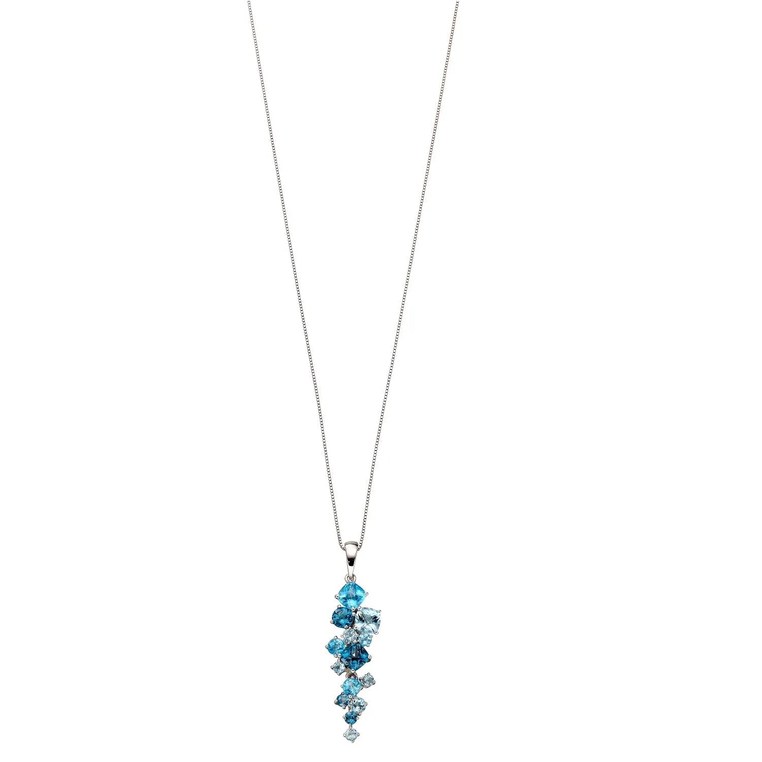 MILENA White Gold Necklace Waterfall