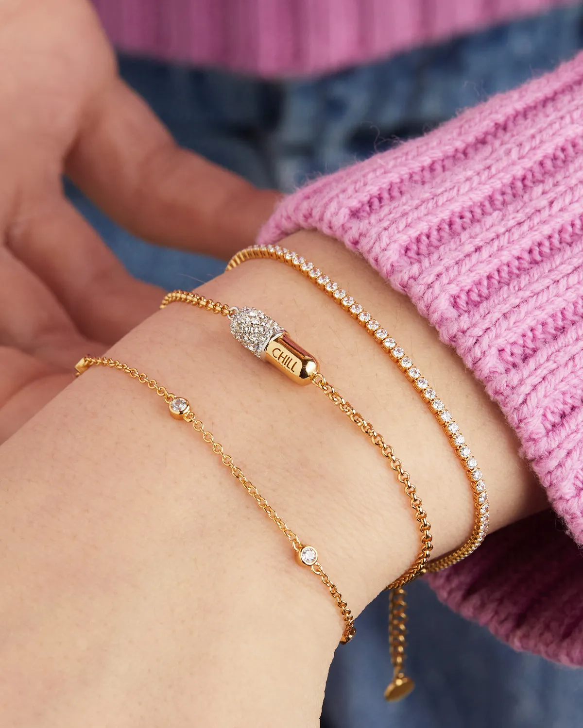 Multi Bezel Set Bracelet