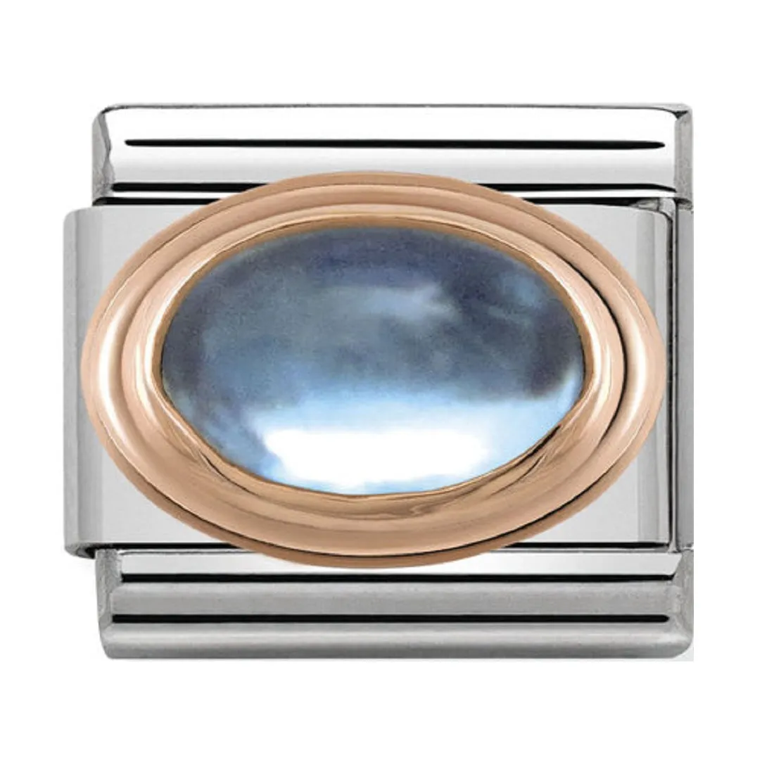 NOMINATION Charm Rose Gold Oval Light Blue Topaz
