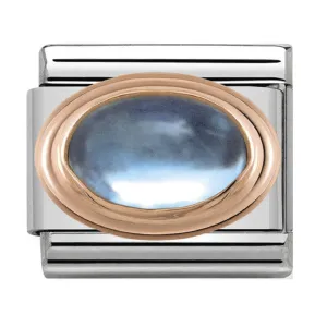 NOMINATION Charm Rose Gold Oval Light Blue Topaz