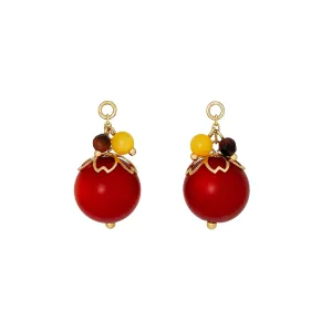 [Palette] 10K Yellow Gold Coral Earrings Charms