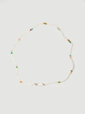 Seed Pearl & Opal Safety Pin Choker