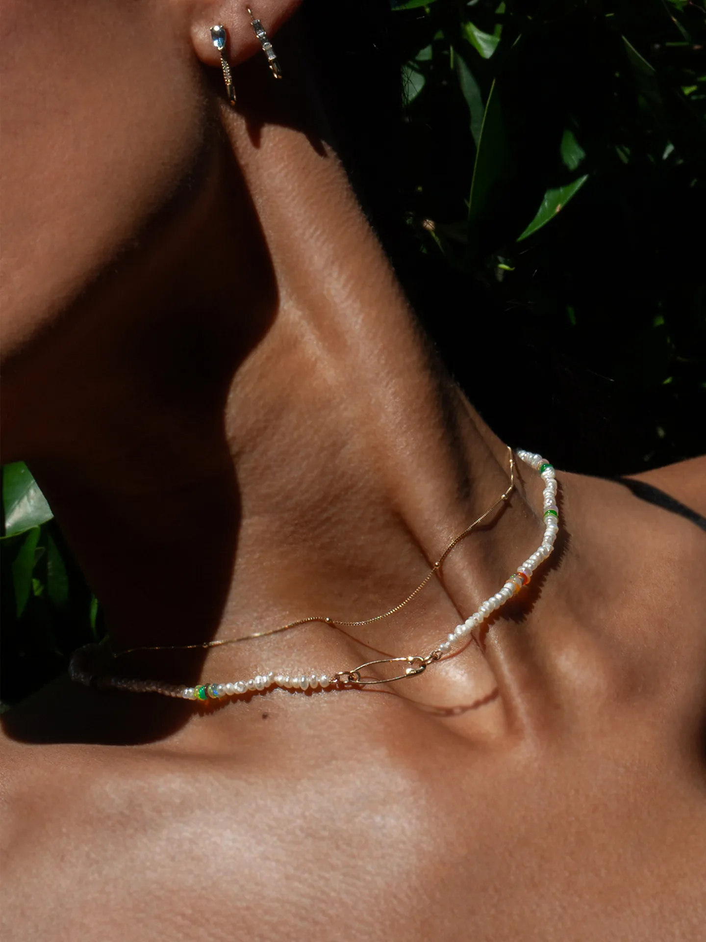 Seed Pearl & Opal Safety Pin Choker