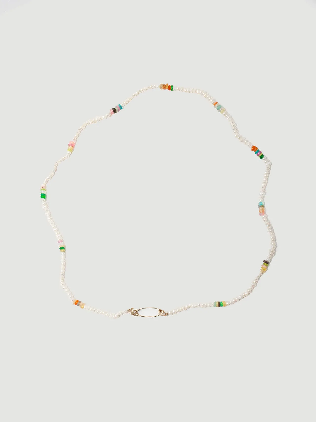Seed Pearl & Opal Safety Pin Choker