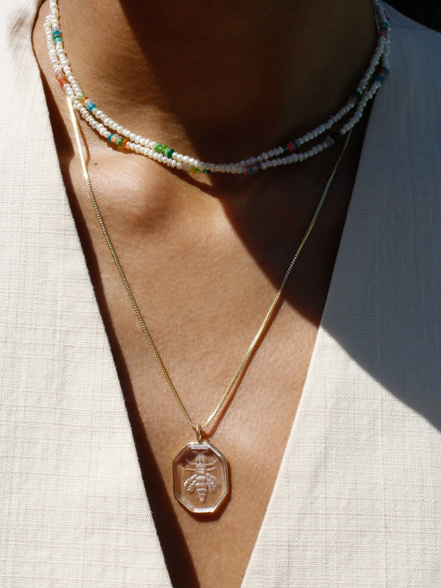 Seed Pearl & Opal Wrap Strand