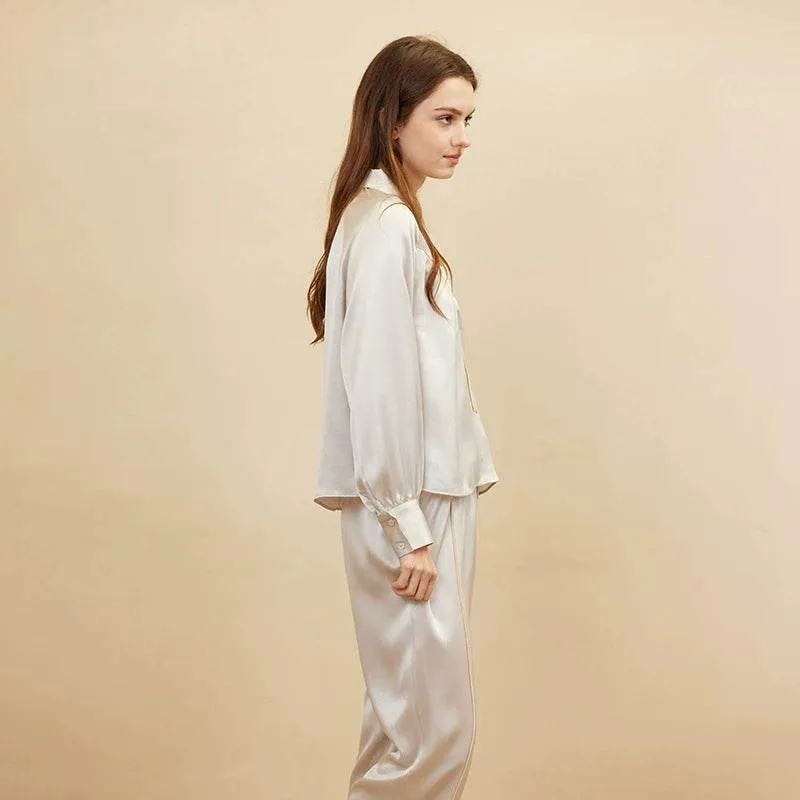 Silk Pajama Set 100% Mulberry – Raglan Sleeve, Elegant & Luxurious