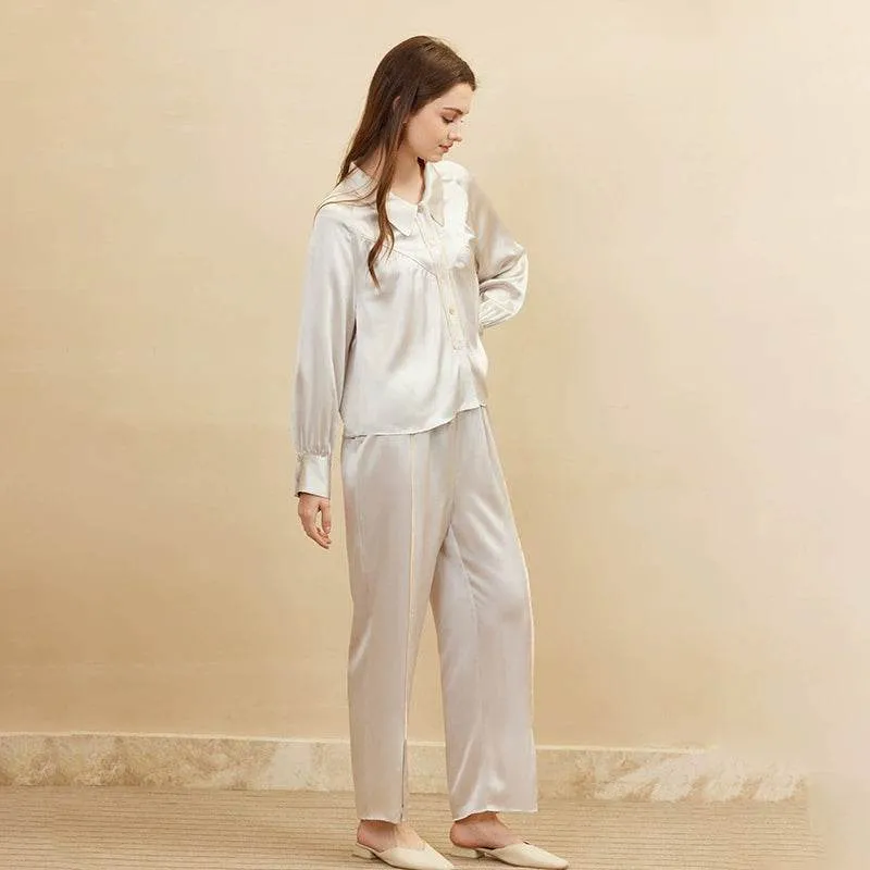 Silk Pajama Set 100% Mulberry – Raglan Sleeve, Elegant & Luxurious