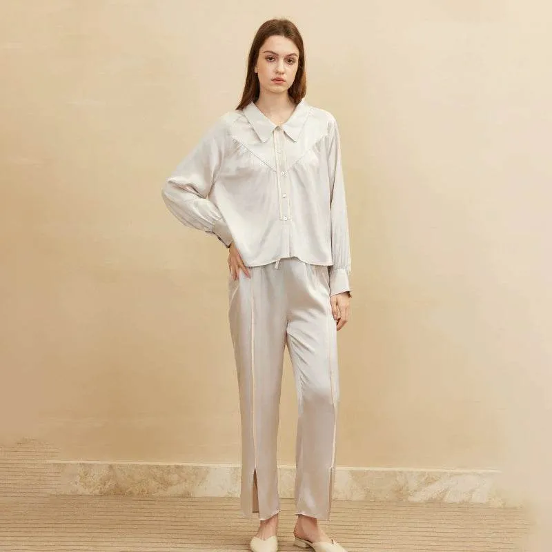 Silk Pajama Set 100% Mulberry – Raglan Sleeve, Elegant & Luxurious