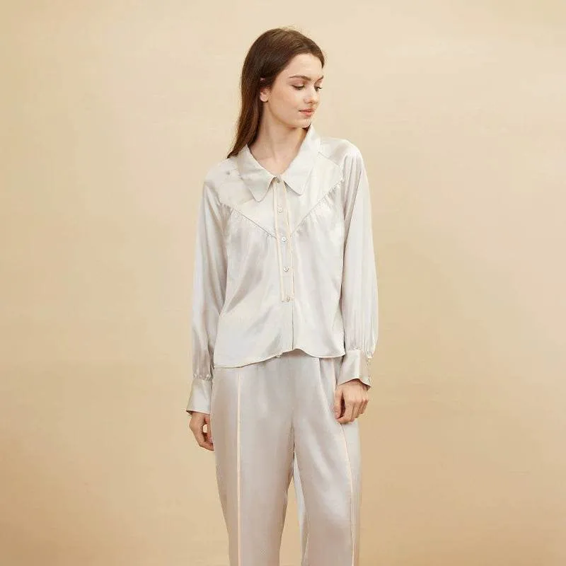 Silk Pajama Set 100% Mulberry – Raglan Sleeve, Elegant & Luxurious