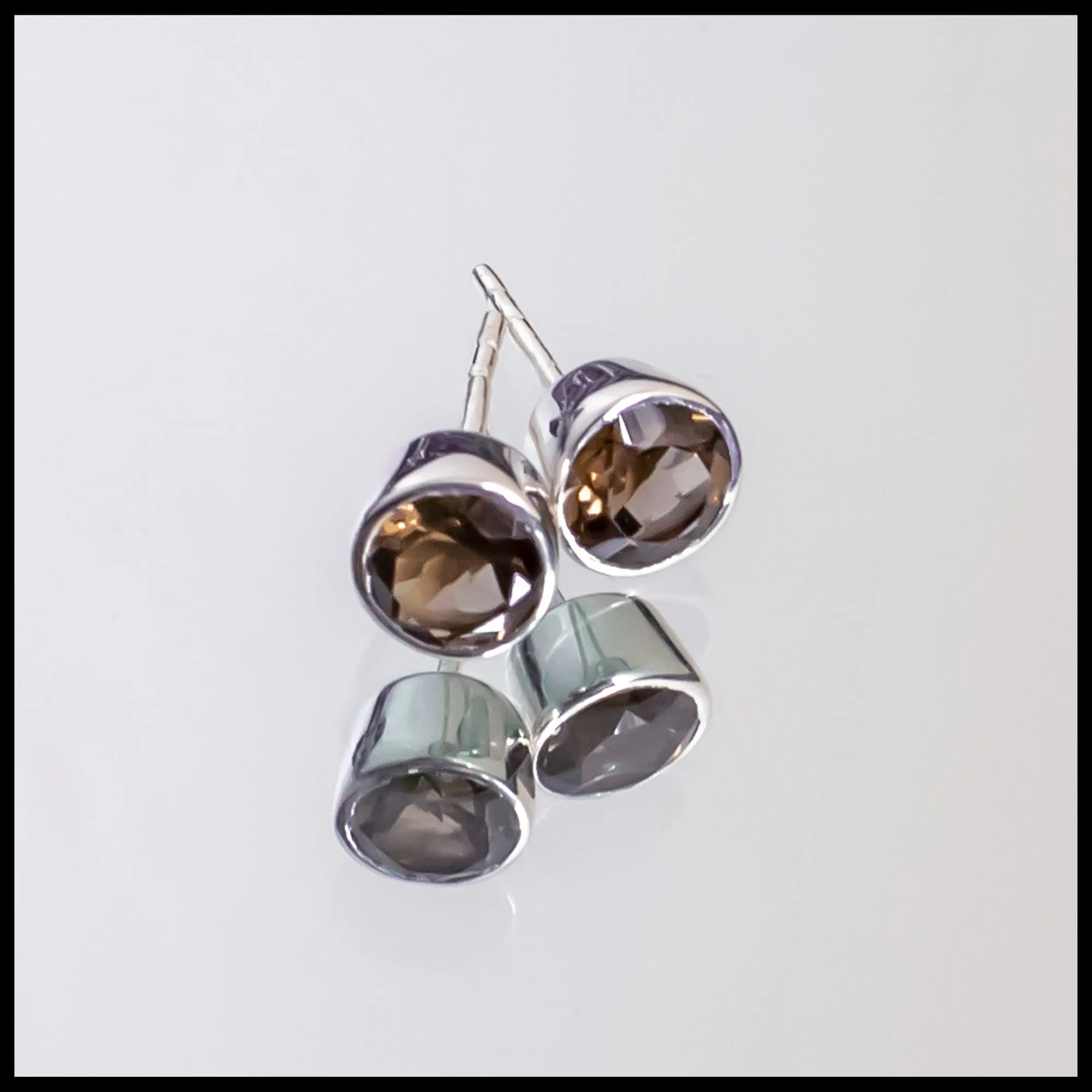 Smoky Quartz Stud Earrings
