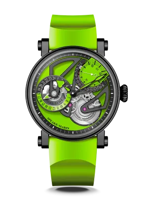 Speake-Marin Openworked Dual Time Lime Watch