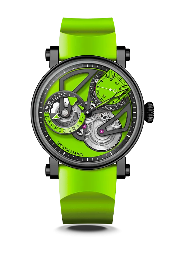 Speake-Marin Openworked Dual Time Lime Watch