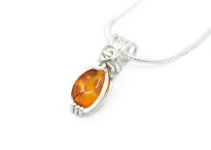 Sterling Silver "Mini" Amber Pendant, Amber Necklace 2 out of 2