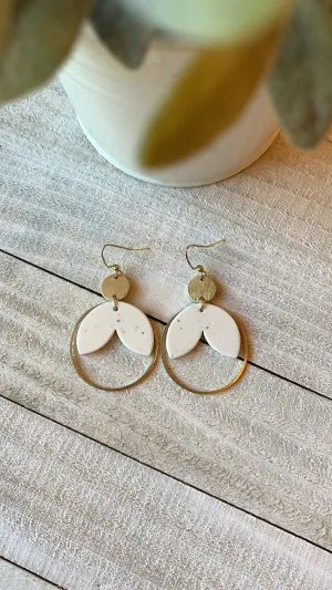 Tulip - Polymer Clay Dangle: Off White