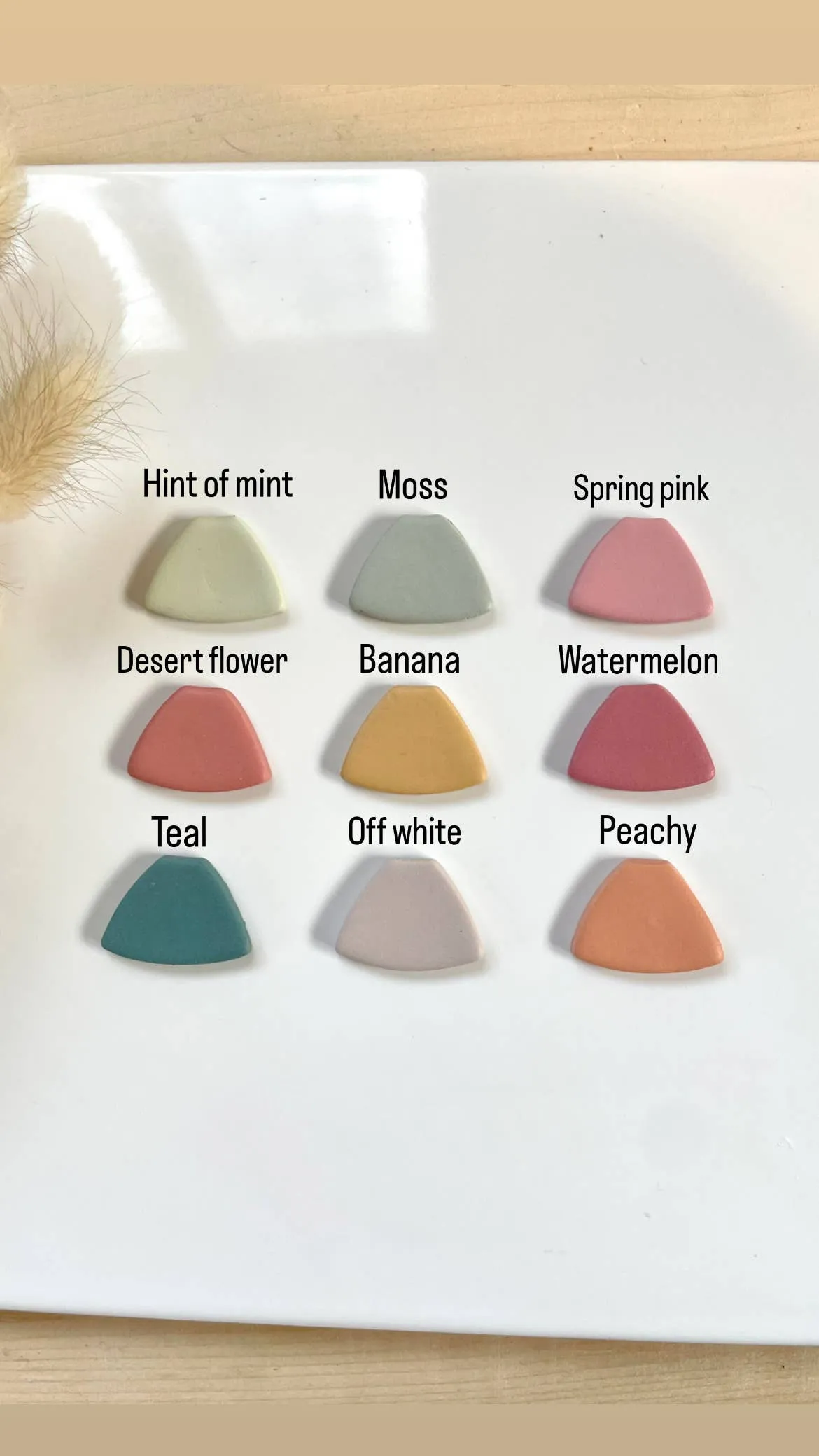 Tulip - Polymer Clay Dangle: Off White