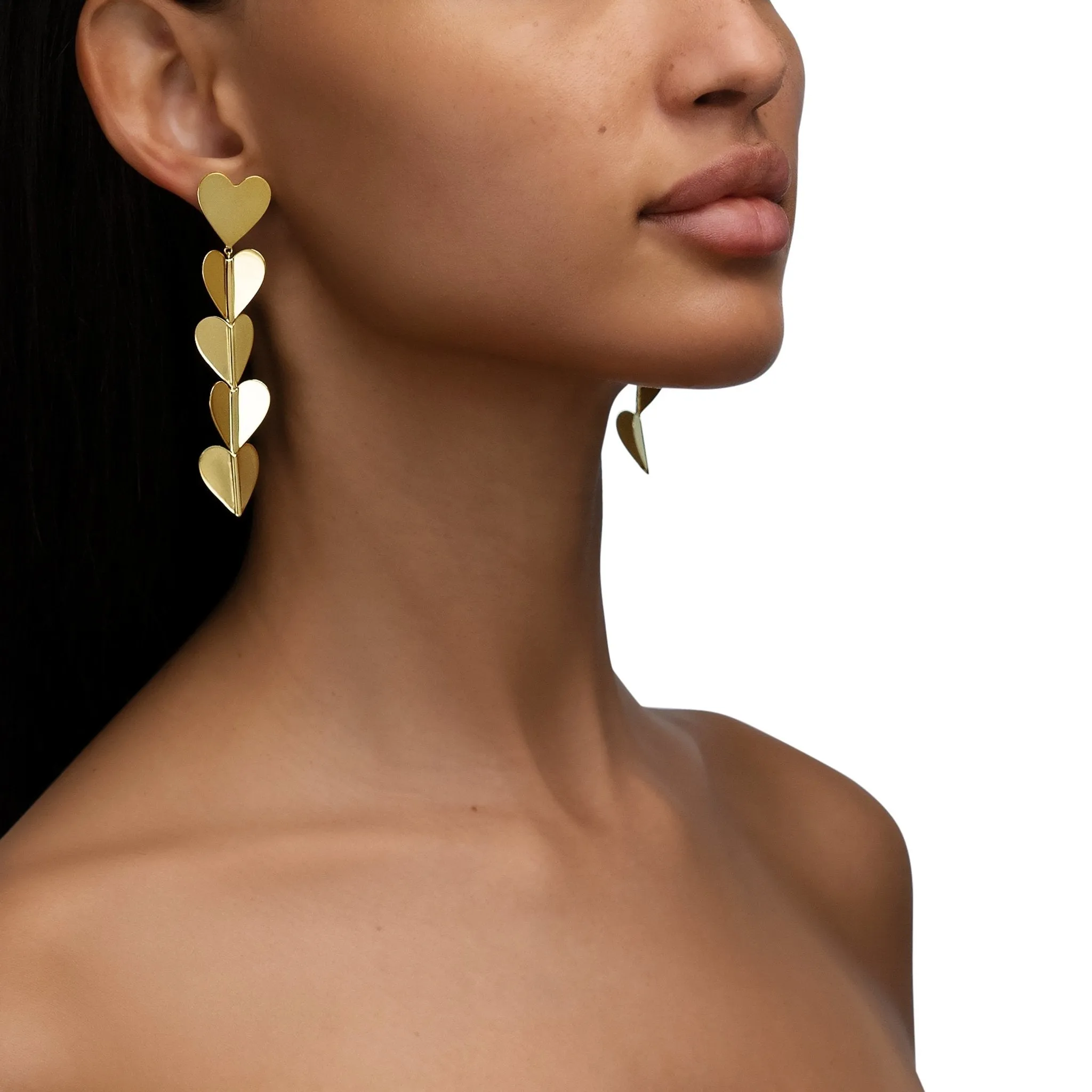 WINGS OF LOVE Drop Earrings Large Hearts
